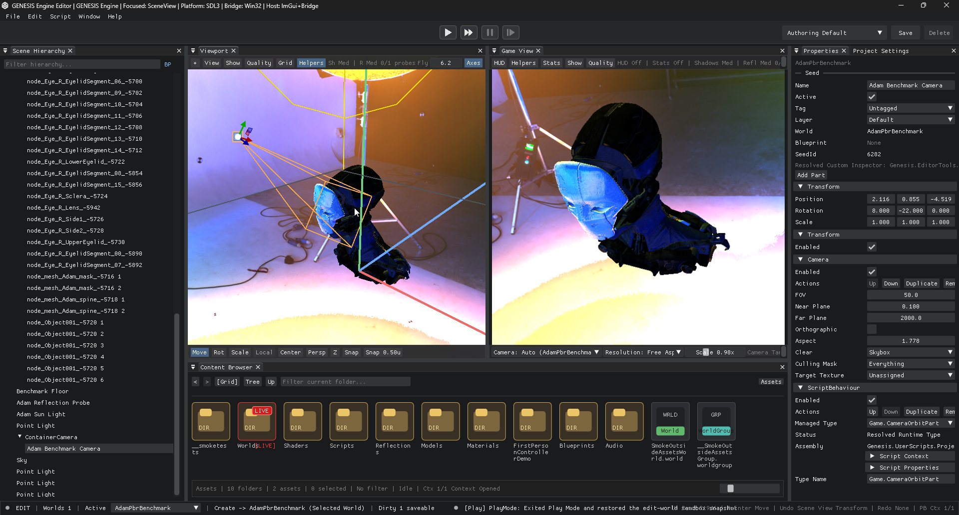 GENESIS editor main workspace
