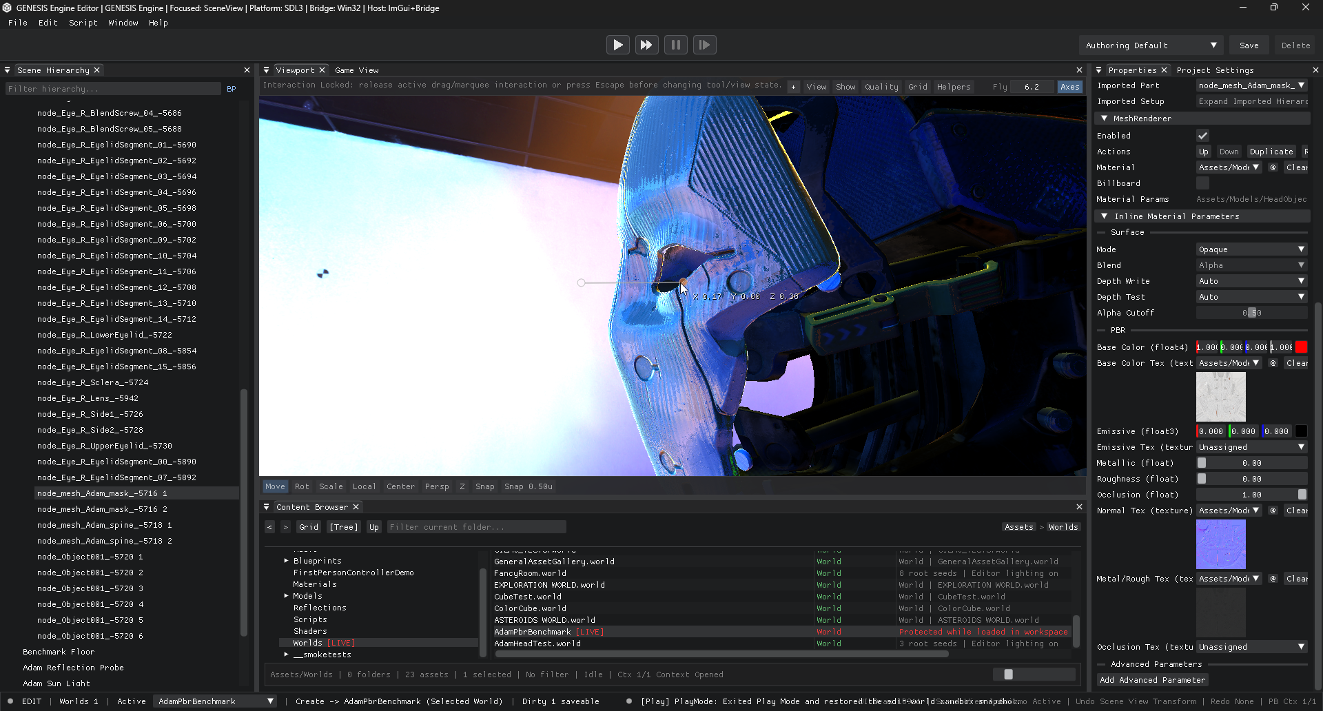 GENESIS editor viewport preview