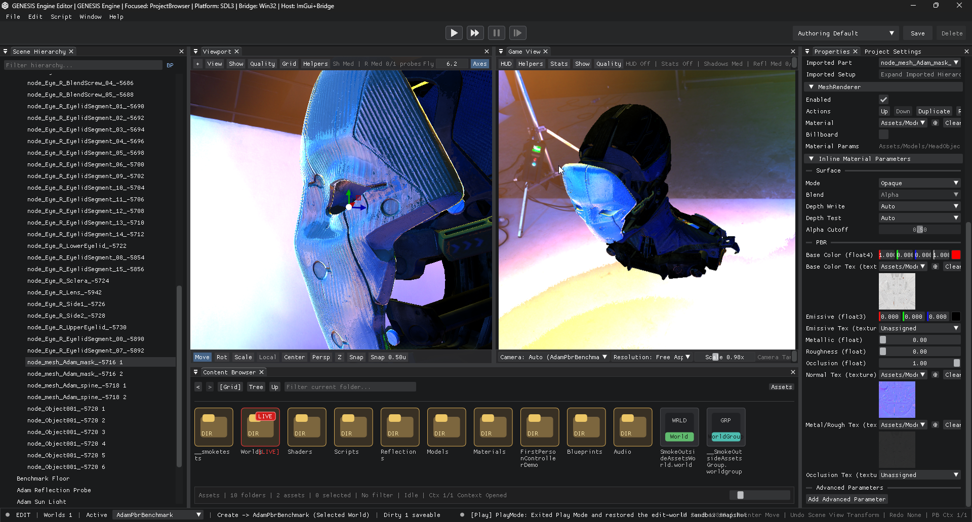 GENESIS Engine editor header preview