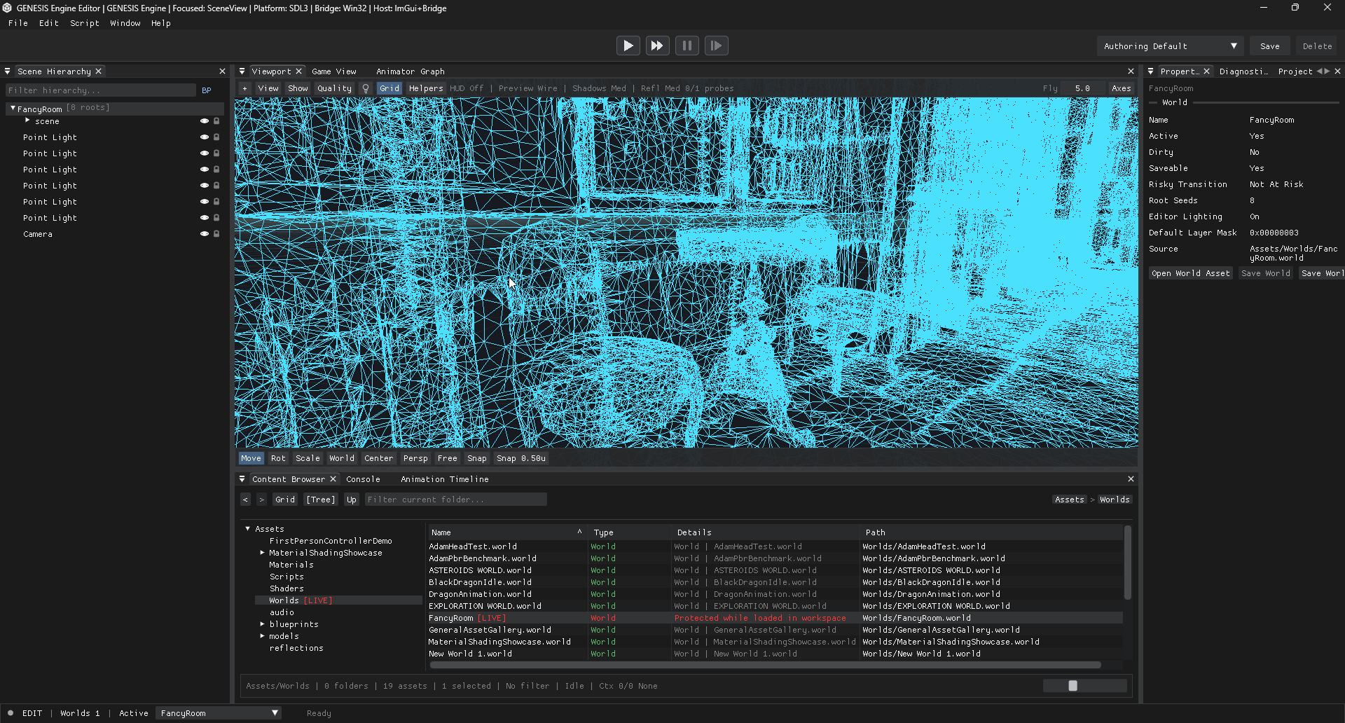 Wireframe viewport preview
